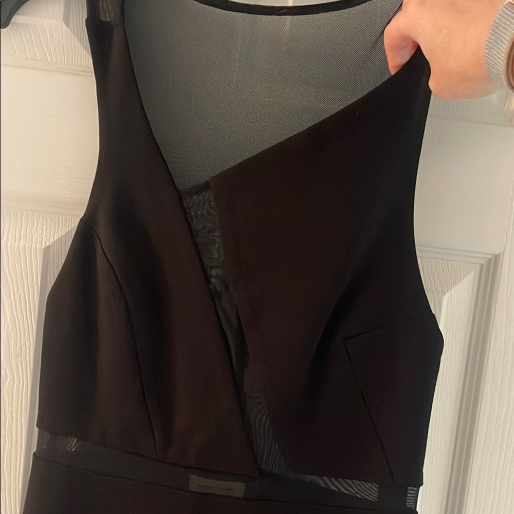 Black and White Asymmetrical Sheath Cocktail Dress